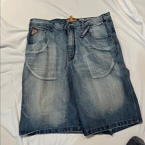 Akademiks Faded Blue Jean Shorts